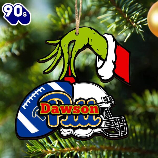 Pittsburgh Panthers Personalized Your Name Grinch And Football Ornament