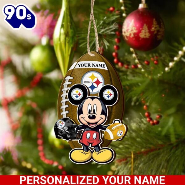 Pittsburgh Steelers And Mickey Mouse Ornament Personalized Your Name