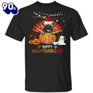 Pug Happy HalloThanksMas Shirt Thanksgiving…