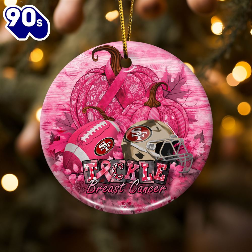 San Francisco 49ers Breast Cancer And Sport Team Ceramic Ornament San Francisco 49ers Breast Cancer And Sport Team Ceramic Ornament
