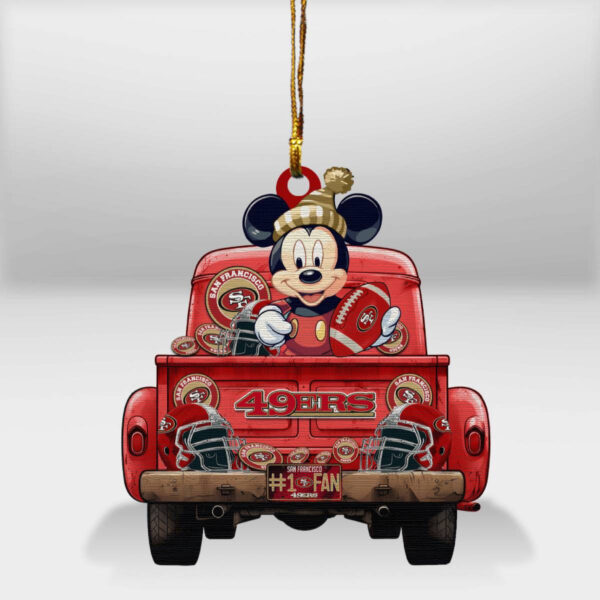 San Francisco 49ers Mickey Mouse Christmas Wood Ornament