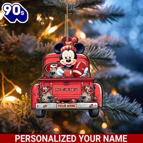San Francisco 49ers Mickey Mouse Ornament Personalized Your Name Sport Home Decor