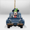 Seattle Seahawks Mickey Mouse Christmas Wood Ornament