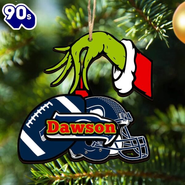 Seattle Seahawks Personalized Your Name Grinch And Football Ornament