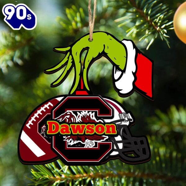 South Carolina Gamecocks Personalized Your Name Grinch And Football Ornament