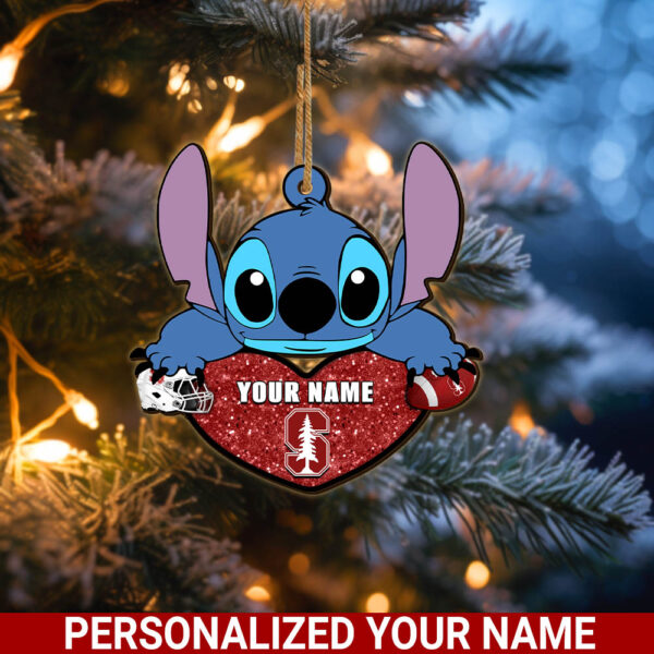 Stanford CardinalStitch Custom Name Ornament NCAA And St With Heart Ornament