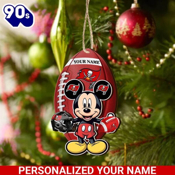 Tampa Bay Buccaneers And Mickey Mouse Ornament Personalized Your Name