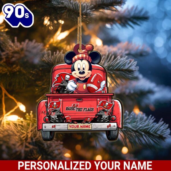 Tampa Bay Buccaneers Mickey Mouse Ornament Personalized Your Name Sport Home Decor