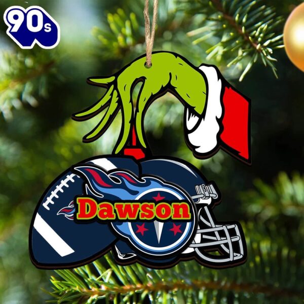 Tennessee Titans Personalized Your Name Grinch And Football Ornament