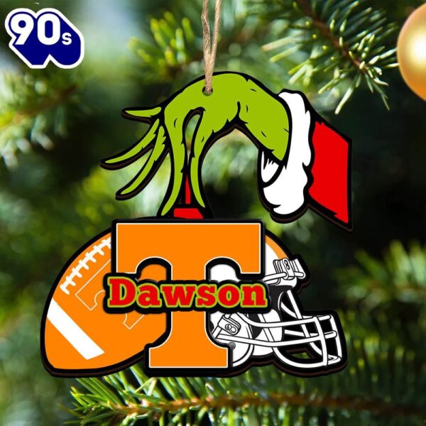 Tennessee Volunteers Personalized Your Name Grinch And Football Ornament