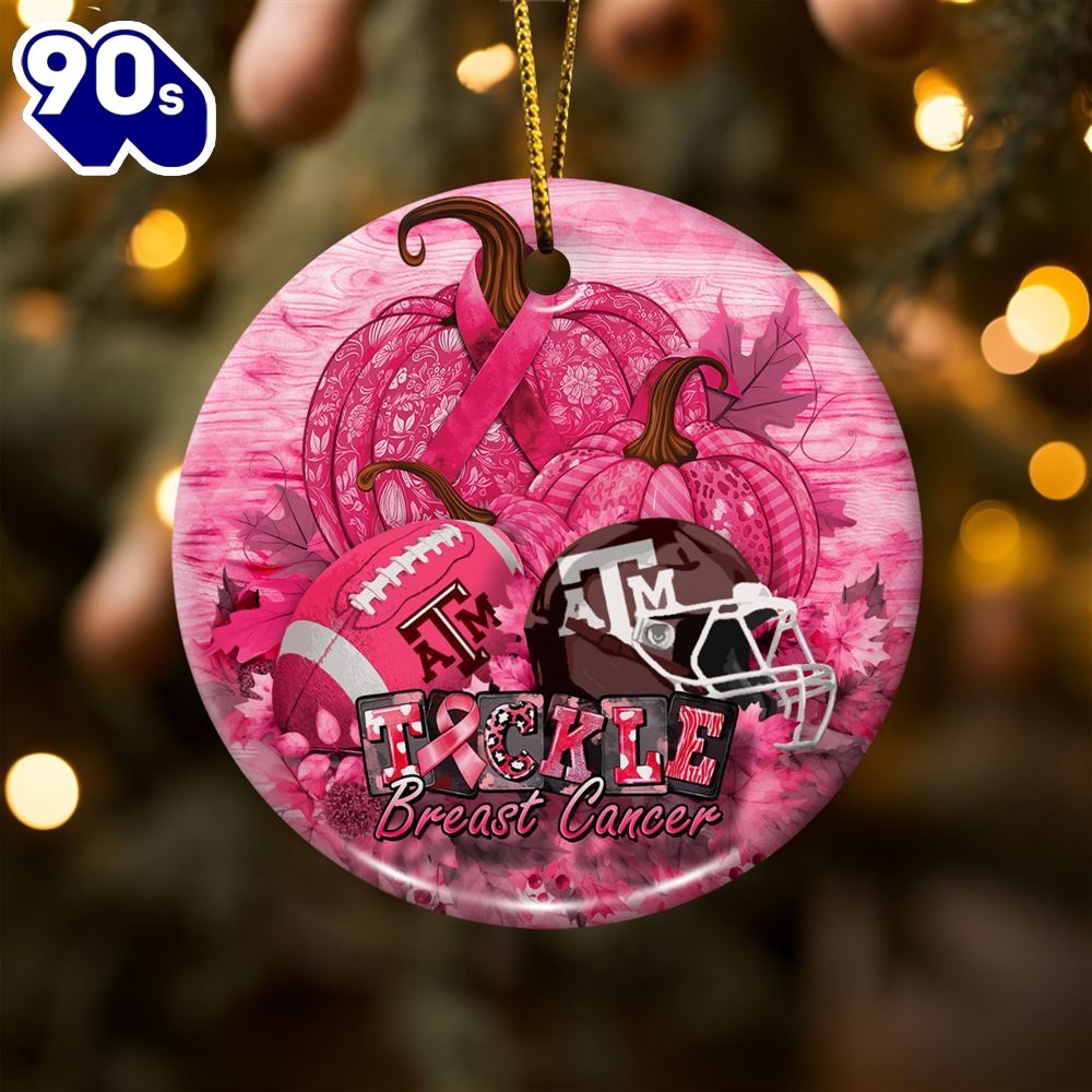 Texas A&M Aggies Breast Cancer And Sport Team Ceramic Ornament Texas A&M Aggies Breast Cancer And Sport Team Ceramic Ornament