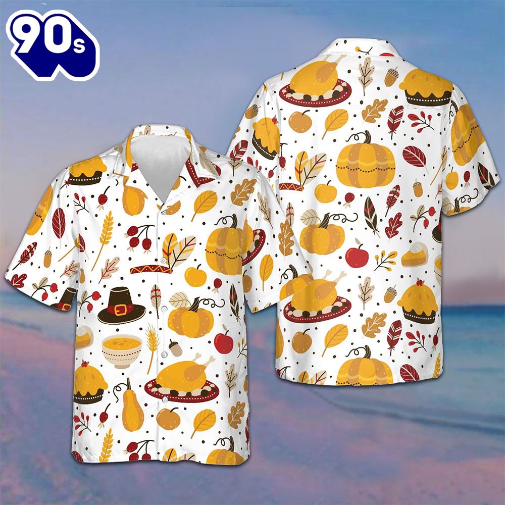 Thanksgiving Pattern Hawaiian Shirt Men's Button Down Shirts Thanksgiving Gift Ideas Thanksgiving Pattern Hawaiian Shirt Men's Button Down Shirts Thanksgiving Gift Ideas