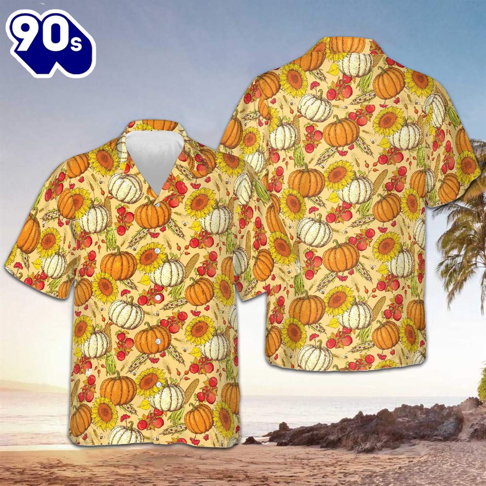 Thanksgiving Pumpkin Pattern Hawaiian Shirt Autumn Thanksgiving Button Down Shirt Thanksgiving Pumpkin Pattern Hawaiian Shirt Autumn Thanksgiving Button Down Shirt