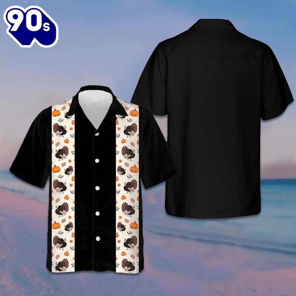 Thanksgiving Turkey Black Hawaiian Shirt Short Sleeve Button Up Shirt Gifts For Thanksgiving Thanksgiving Turkey Black Hawaiian Shirt Short Sleeve Button Up Shirt Gifts For Thanksgiving