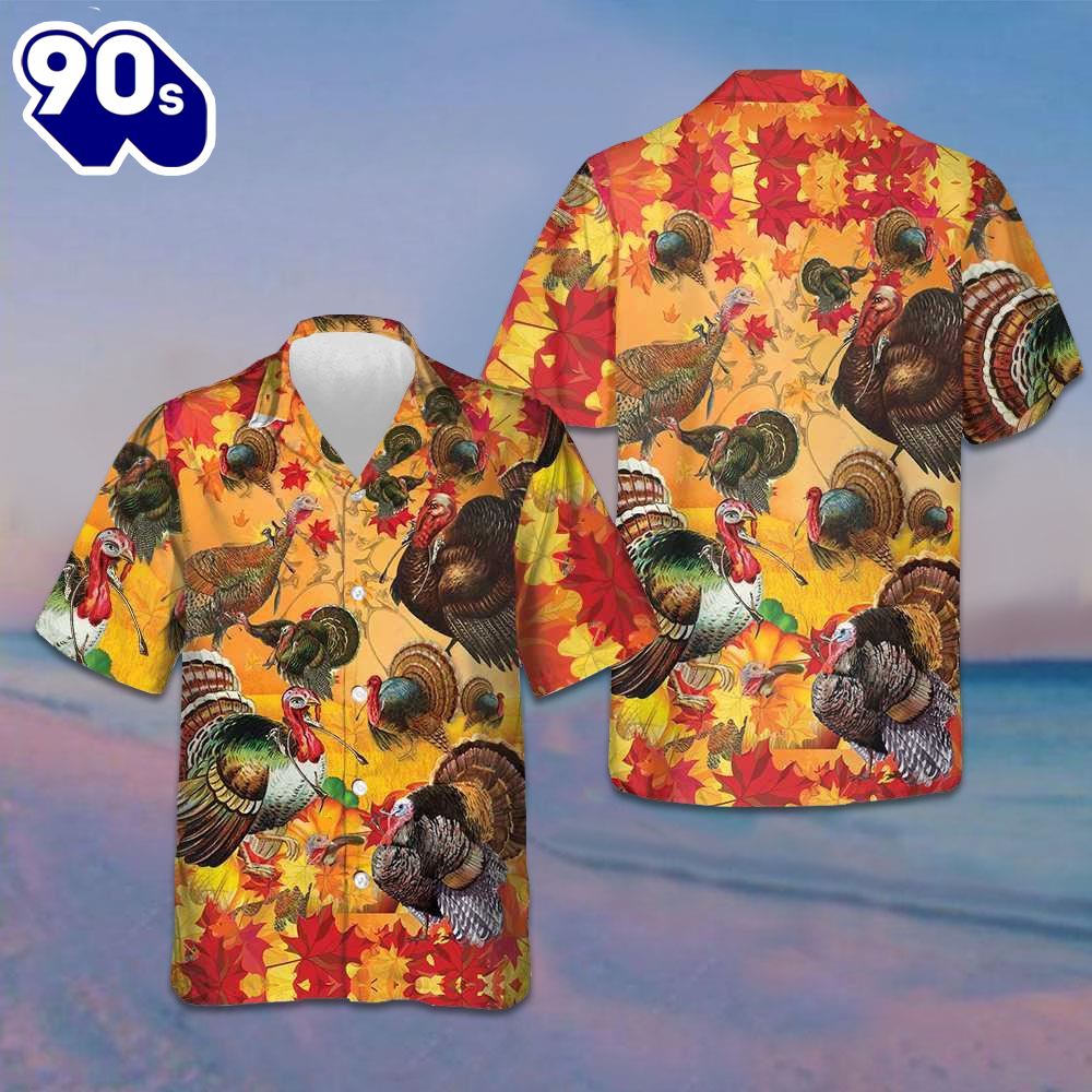 Thanksgiving Turkey Wishbone Hawaiian Shirt Fall Leaves Thanksgiving Shirt Gifts For Men Thanksgiving Turkey Wishbone Hawaiian Shirt Fall Leaves Thanksgiving Shirt Gifts For Men
