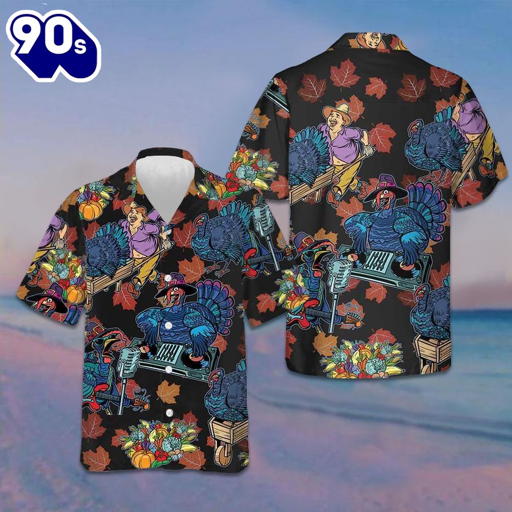 Turkey DJ At The Party Hawaiian Shirt Funny Thanksgiving Shirt Gifts For Him Turkey DJ At The Party Hawaiian Shirt Funny Thanksgiving Shirt Gifts For Him