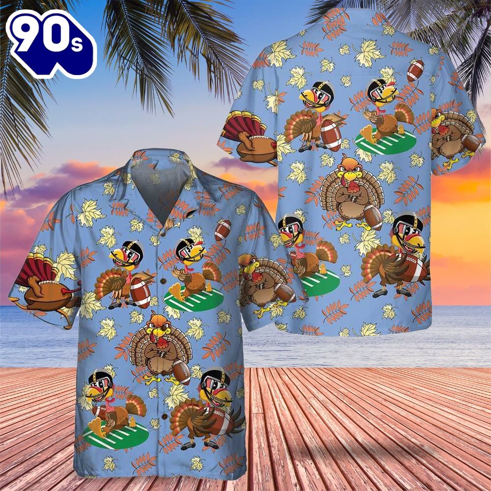 Turkey Playing Football Thanksgiving Hawaiian Shirt Funny Turkey Thanksgiving Aloha Shirt Turkey Playing Football Thanksgiving Hawaiian Shirt Funny Turkey Thanksgiving Aloha Shirt