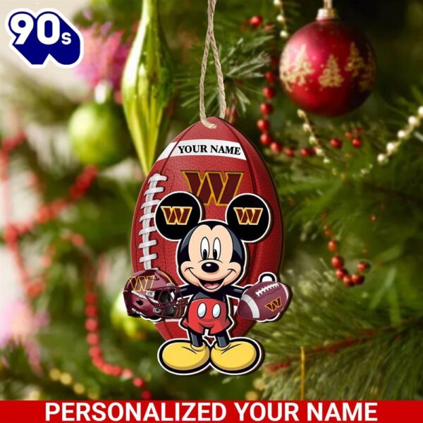 Washington Commanders And Mickey Mouse Ornament Personalized Your Name