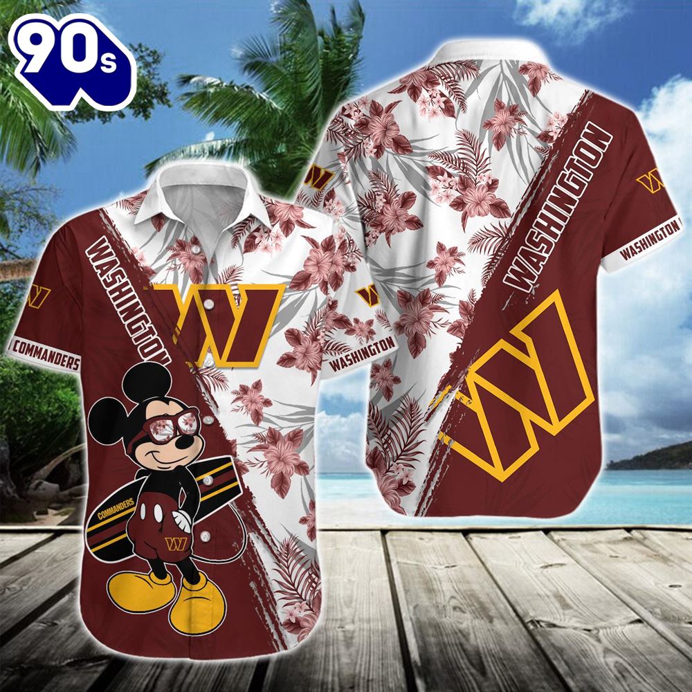 Washington Commanders Team NFL Mickey Hawaiian Beach Shirt Washington Commanders Team NFL Mickey Hawaiian Beach Shirt