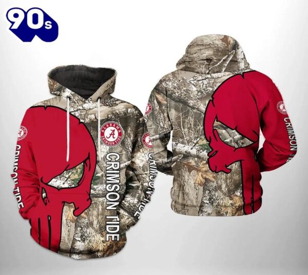 Alabama Crimson Tide Camo Veteran Hunting 3D Hoodie Alabama Crimson Tide