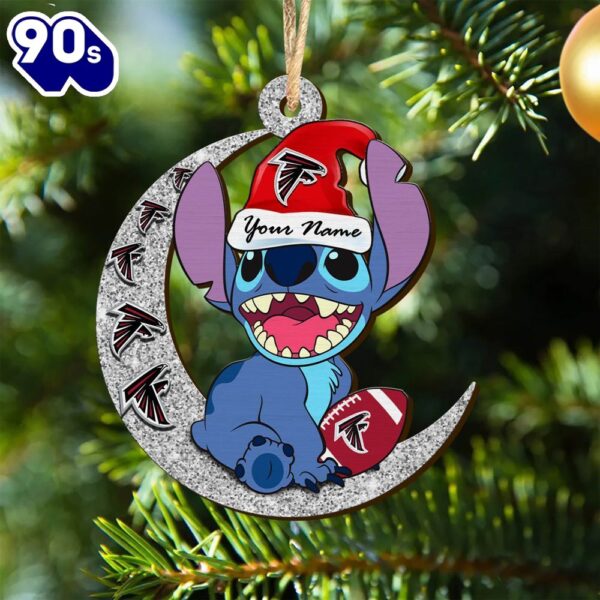 Atlanta Falcons NFL Stitch With Moon Ornament