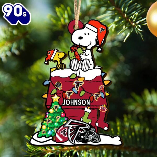 Atlanta Falcons Snoopy NFL Christmas Ornament Personalized Your Name