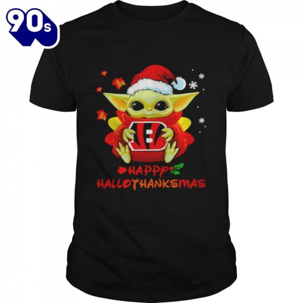 Baby Yoda Bengals Happy Hallothanksmas Shirt