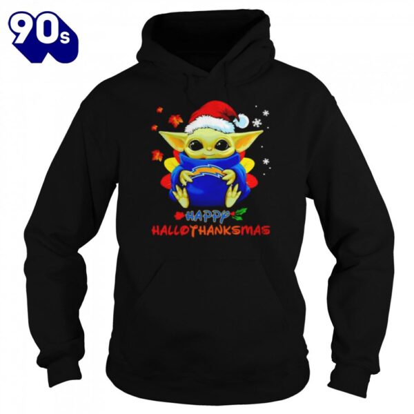 Baby Yoda Chargers Happy Hallothanksmas Shirt