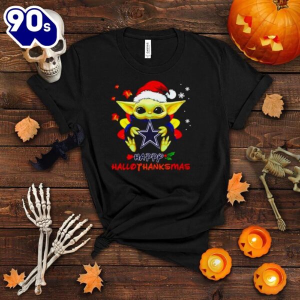 Baby Yoda Cowboys Happy Hallothanksmas Shirt