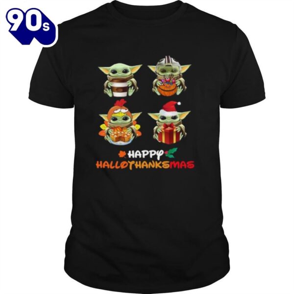 Baby Yoda Happy Hallothanksmas Shirt