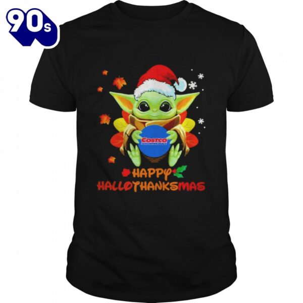 Baby Yoda Hug Costo Wholesale Happy Hallothanksmas Shirt