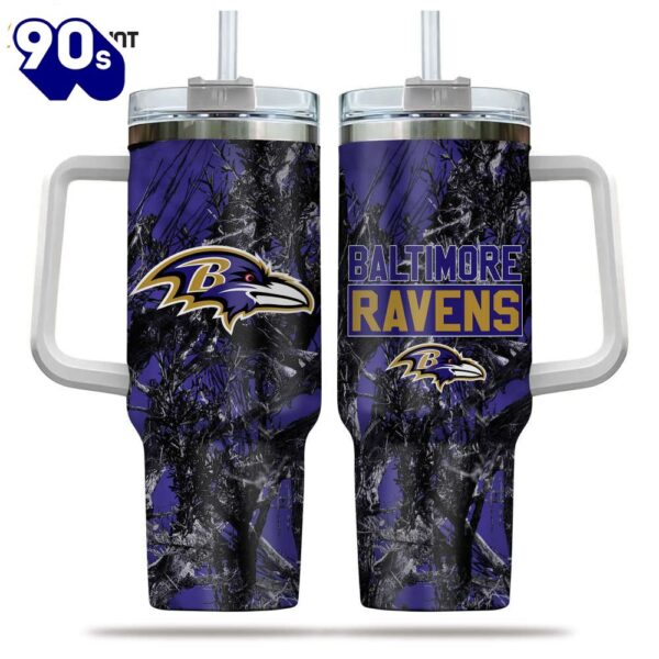 Baltimore Ravens NFL Hunting Personalized Stanley Tumbler 40oz