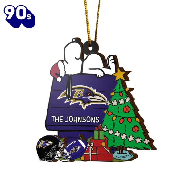 Baltimore Ravens Snoopy NFL Sport Ornament Custom Name