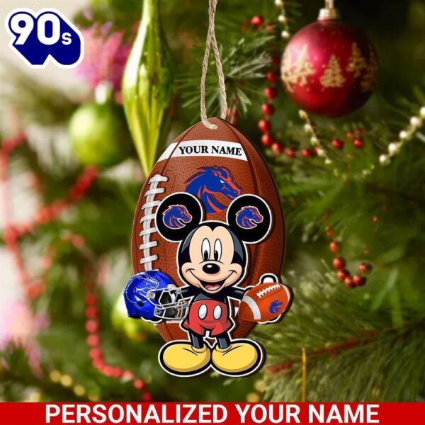 Boise State Broncos And Mickey Mouse Ornament Personalized Your Name