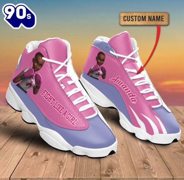 Breast Cancer Fight Like A Girl Purple Custom Name Jd13 Shoes