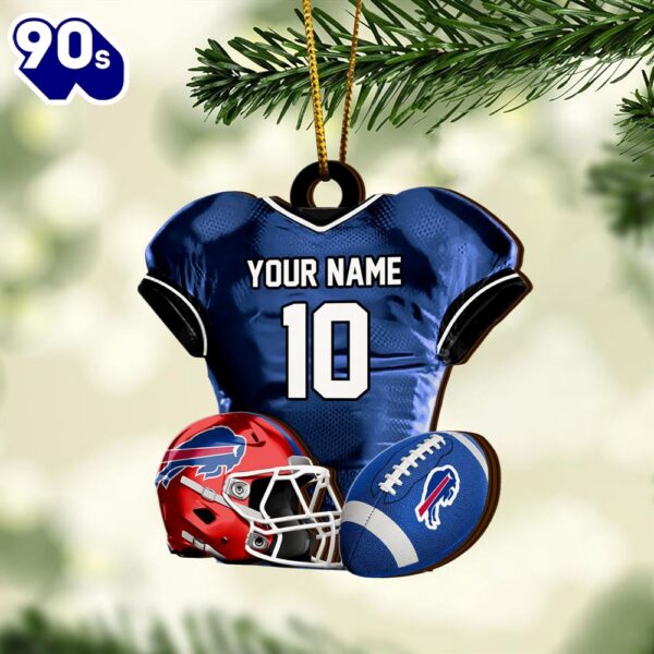 Buffalo Bills Custom Name And Number, Sport Team Ornament