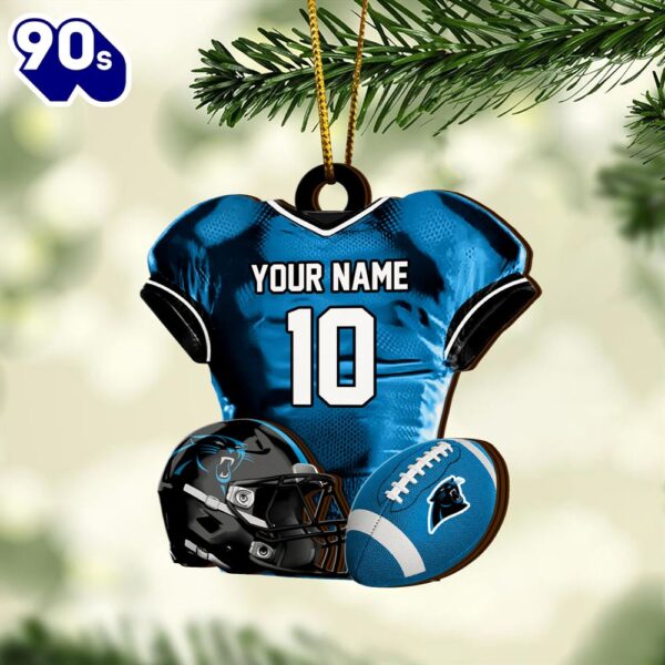 Carolina Panthers Custom Name And Number, Sport Team Ornament