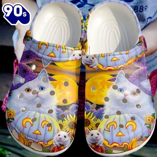 Cat Halloween Sun 102 Gift For Lover Rubber clog Shoes Comfy Footwear