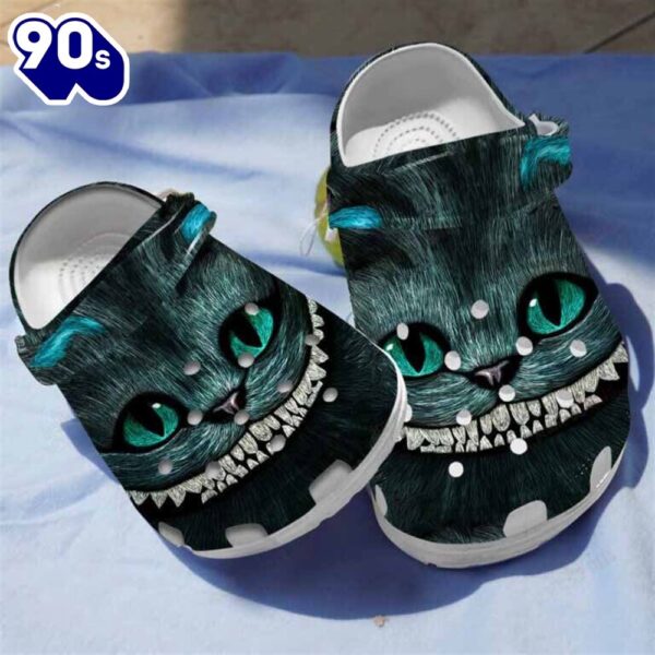 Cat With Creepy Smiling Clogs Shoes Gifts For Halloween Birthday