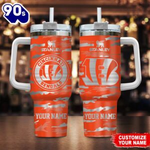 Cincinnati Bengals-NFL Personalized New Camo Pattern Stanley Tumbler 40oz