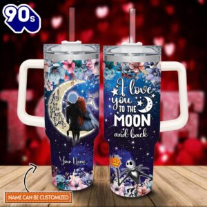 Custom Name Jack Skellington I Love You To The Moon &Amp Back 40oz Stainless Steel Tumbler