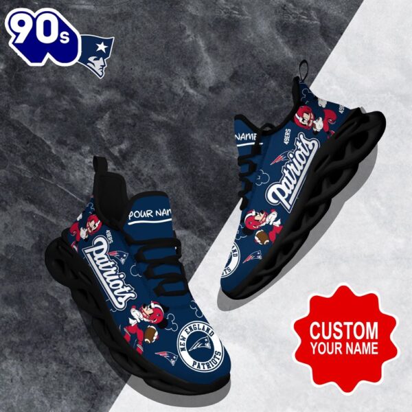 Custom Name Mickey New England Patriots Clunky Shoes