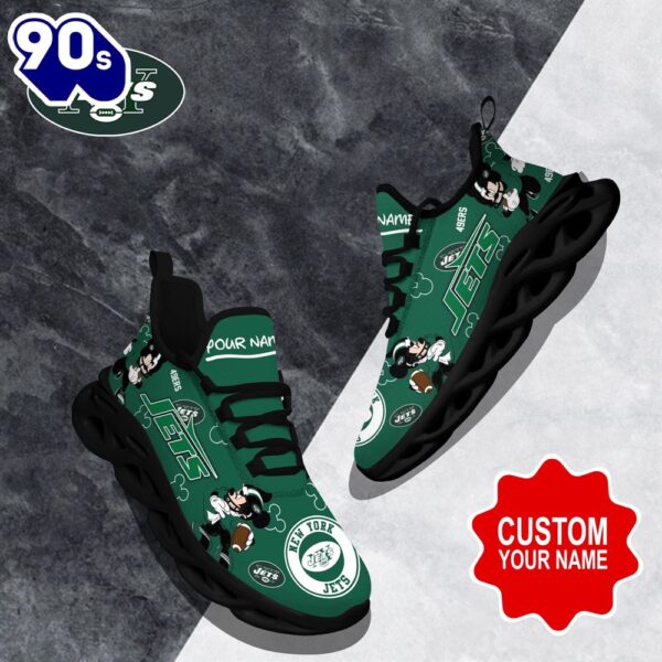 Custom Name Mickey New York Jets Clunky Shoes