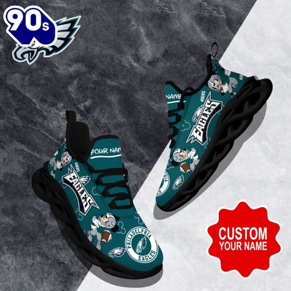 Custom Name Mickey Philadelphia Eagles Clunky Shoes