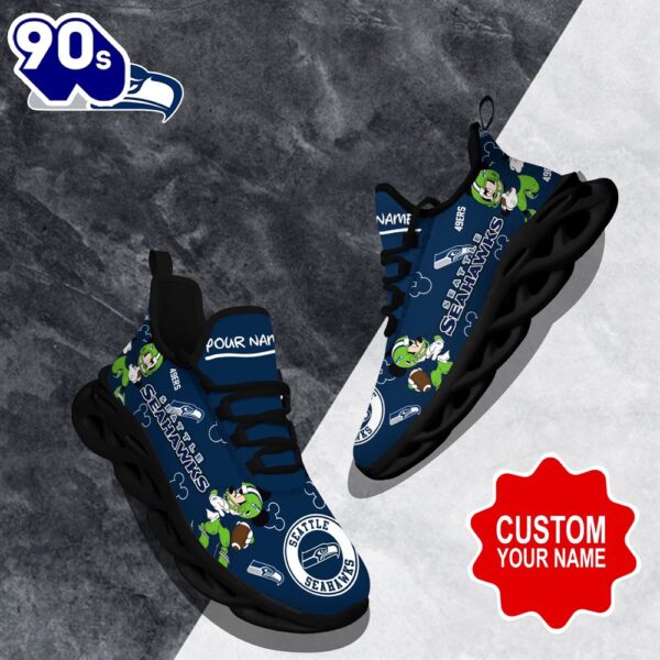 Custom Name Mickey Seattle Seahawks Clunky Shoes