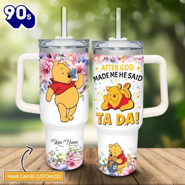 Custom Name Winnie The Pooh Tada 40oz Stainless Steel Tumbler