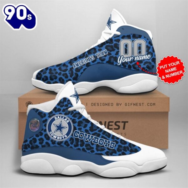 Dallas Cowboys Custom Name Air Jordan 13 Shoes