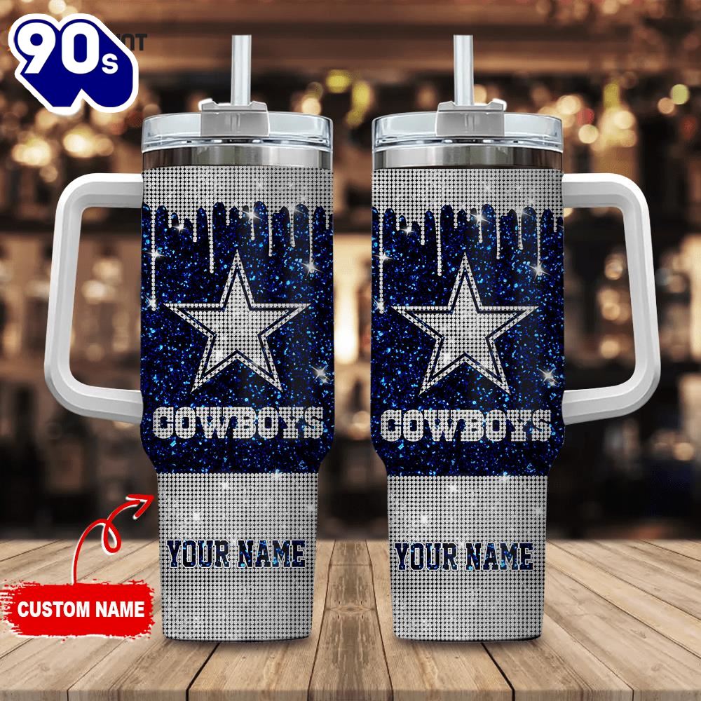 Dallas Cowboys Personalized Nfl Glitter And Diamonds Bling 40oz Stanley Tumbler Dallas Cowboys Personalized Nfl Glitter And Diamonds Bling 40oz Stanley Tumbler