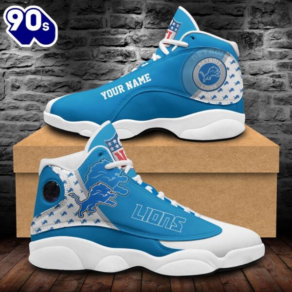 Detroit Lions Shoes Custom Your Name Jordan 13 Shoes