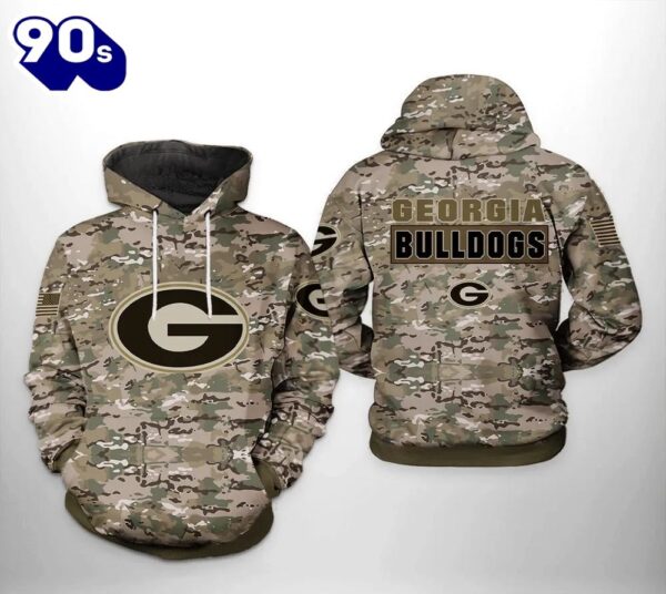 Georgia Bulldogs Camo Veteran 3D Hoodie Georgia Bulldogs Christmas